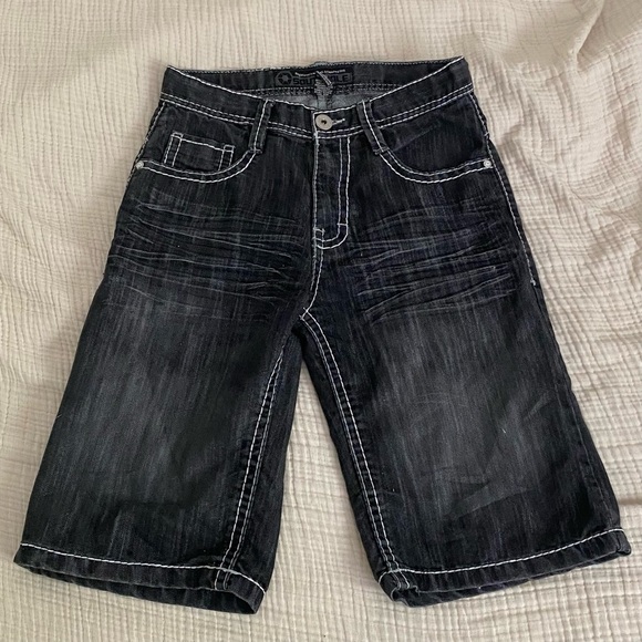 Vintage Southpole Mens Black Baggy Denim Shorts - Picture 1 of 5